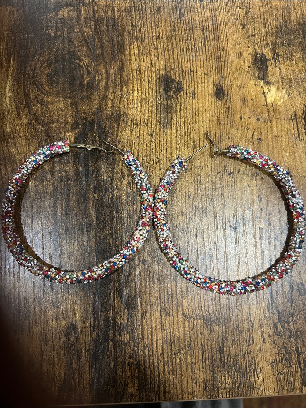 Multicolor Crystal Hoop Earrings - Women's Fashion Jewelry